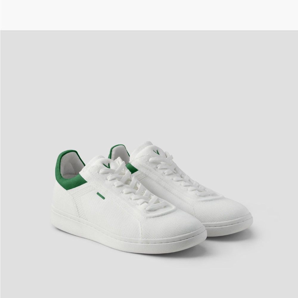 Women's White and Green Athletic Shoes
